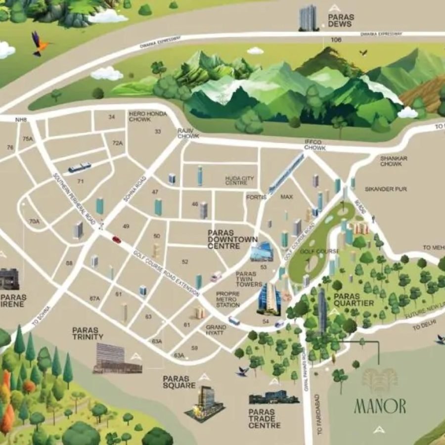 Paras The Manor Location Map